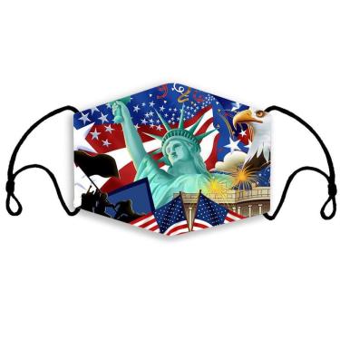 Imagem de Máscara facial Estátua da Liberdade, impressão 3D, reutilizável, lavável