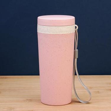 Imagem de Recipiente de bebida portátil de 300 ml - Caneca de viagem à prova de vazamento para uso diário interno e externo (rosa)