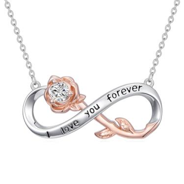 Imagem de IMZM Presentes de Dia dos Namorados para mulheres, pingentes banhados a ouro branco e rosa 18 quilates, joias de aniversário, presentes para esposa, namorada, irmã, mãe, amigas, ela, Large, Base