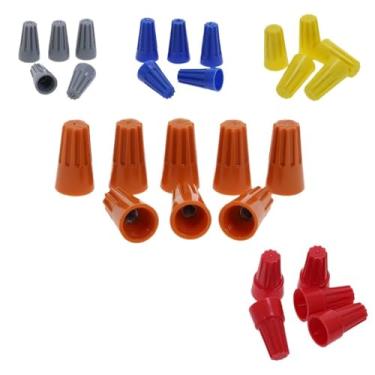 Imagem de 30 pçs/50 peças conector de fio elétrico isolado crimpagem torção terminal AWG24-7 conexão de extremidade de mola de porca colorida (branco, 50 peças)