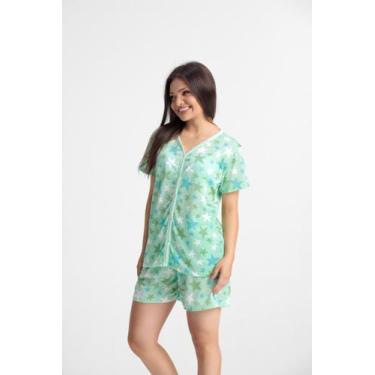 Imagem de Pijama Adulto de Botão Feminino Tipo Americano - EMC Store, G, Estampa