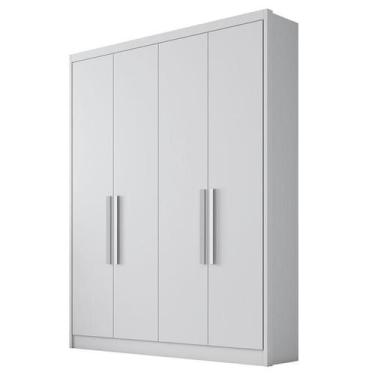 Imagem de Guarda Roupa Solteiro Sevilha 4 Portas 3 Gavetas Neve  Novo Horizonte