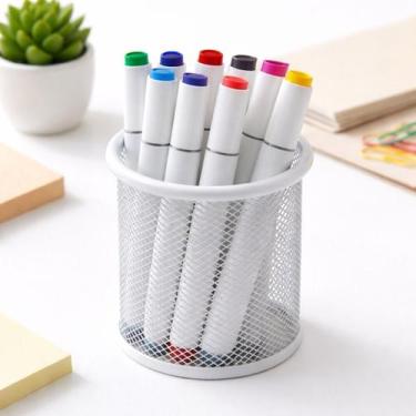 Imagem de 12 Canetinhas Marcador Dupla Ponta Cores Sortidas 15cm Ideal Para Estu