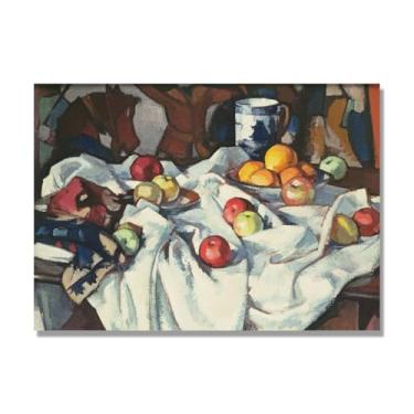 Imagem de NHLDZYH Tela vintage de frutas mortas, impressão de estilo de pintura a óleo vintage, decoração de jantar de fazenda B66. 80 x 112 cm. Somente tela