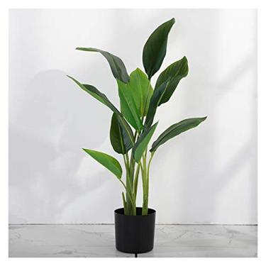 Imagem de Plantas artificiais de interior 43,9 cm Palmeira artificial planta simulação planta vaso plantas verdes grande bonsai interior sala de estar decoração de casa, planta verde simulação vaso