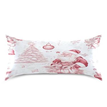 Imagem de Wassud Fronha de cetim para cabelo e pele de Natal fronhas de seda macia king size respiráveis com fecho de envelope