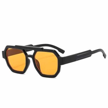 Imagem de Óculos de Sol UV400 - Cor Jelly, Ponte Dupla, Azul Chá, para Homens e Mulheres, Esportes ao Ar Livre, Corrida, Ciclismo, Preto e Laranja