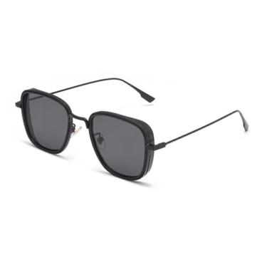 Imagem de Óculos de Sol Masculinos Jelly Color Metal Punk para Esportes ao Ar Livre, Corrida e Ciclismo, C1 preto e cinza