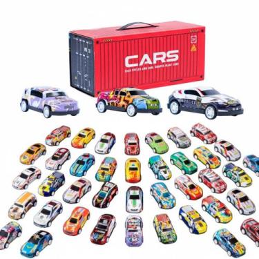 Imagem de Kit Carrinhos Brinquedo Infantil 48 Peças Maleta Vira Pista - Snel Hom