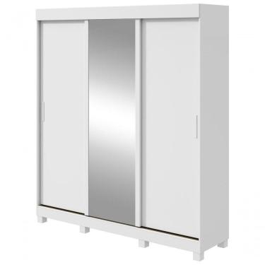 Imagem de Guarda Roupa Saion 3 Portas Com Pés 1 Porta Glass - Lopas Branco
