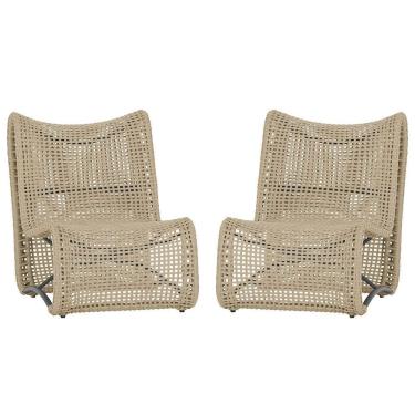 Imagem de 2 Cadeiras Poltronas Texas Corda Náutica Varanda Jardim Rami