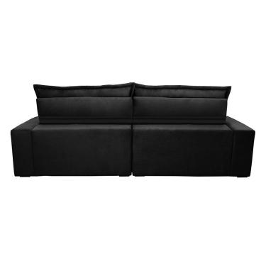 Imagem de Sofa Retrátil E Reclinável 2,92m Com Molas Ensacadas Cama Inbox Soft Tecido Suede Preto