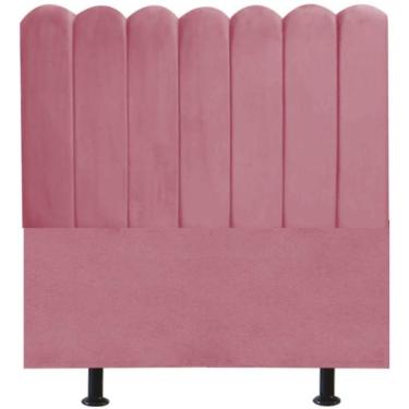 Imagem de Cabeceira Nuvem Cama Box Casal 140 Cm Alanis Suede Rosa