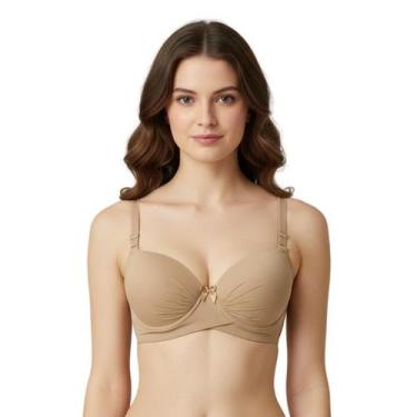 Imagem de Sutiã Feminino Adulto Base Cruzada Alça Larga Reforçada Ajustável Push