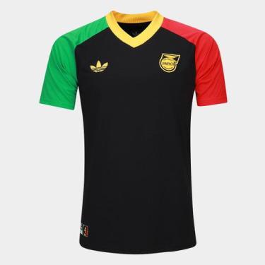 Imagem de Camisa Seleção Jamaica Prematch Jogador 2026 Masculina - Adidas, Preto
