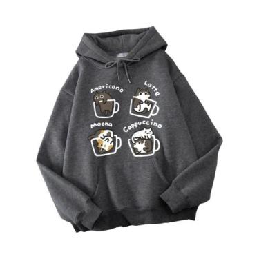 Imagem de Moletom Masculino Harajuku Com Estampa De Cinco Gatinhos Brincando Na 