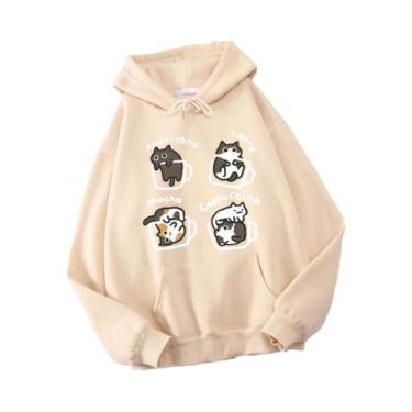 Imagem de Moletom Masculino Harajuku Com Estampa De Cinco Gatinhos Brincando Na 