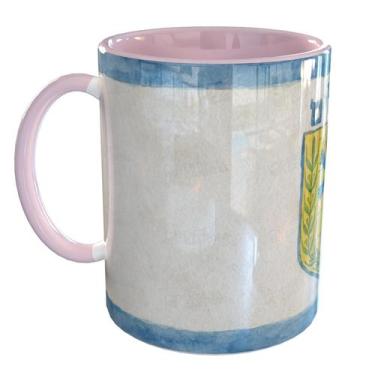 Imagem de Caneca Porcelana Jerusalem Bandeira - Pense Canecas, Rosa Claro