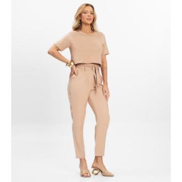 Imagem de Calça Feminina Marrante Clochard Renaluci Bege, GG, Bege