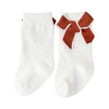 Imagem de Meias Curtas De Algodão Macio Para Meninas Com Laços Estilo Princesa S