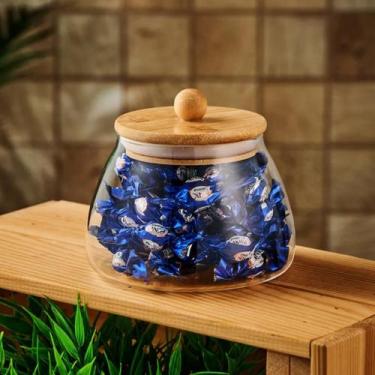 Imagem de Porta Mantimentos Pote de vidro Hermético 450ml com Tampa de Bambu Coz