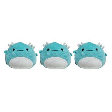 Imagem de Kit 3x Brinquedos Pelúcia de Animais Axolote Azul - Ty Rara