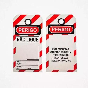 Imagem de Etiqueta de bloqueionao ligue 7,5x14cm c/12 - Tagout, Cartão De Bloque