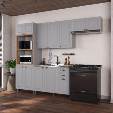 Imagem de Cozinha Modulada 4 Peças Torre Quente Balcão sem Tampo 2 Aéreos 100% M