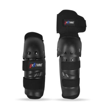 Imagem de Kit Joelheira Cotoveleira Twins C/Ajustes Preto Trilha Enduro Motocros