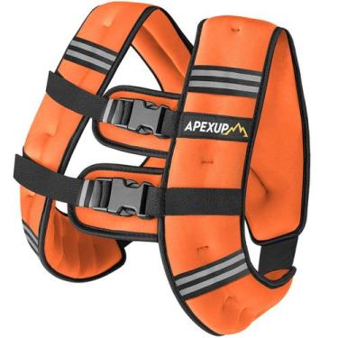 Imagem de Colete de Peso APEXUP 25 lb com Faixas Refletivas Laranja