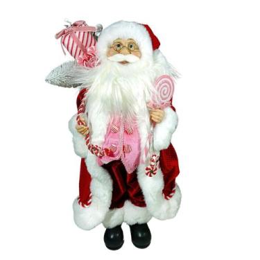 Imagem de Papai Noel Em Pe Vermelho e Rosa 45cm Florarte 80389001