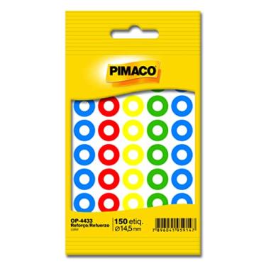 Imagem de Reforço Pimaco Autoadesivo Colorido, 14,5mm diâmetro, Envelope com 5 fls-150 unidades, 886629