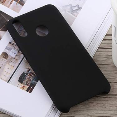 Imagem de Capa ultra fina de cor sólida cobertura total silicone líquido capa traseira para Huawei Honor 8C (preto) capa traseira para telefone (cor preta)