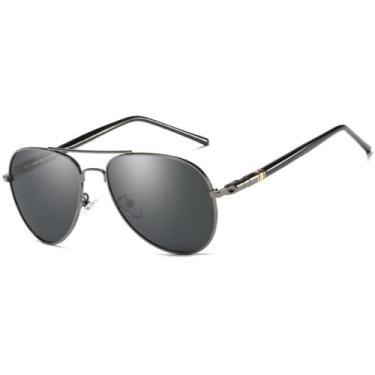 Imagem de Óculos de Sol Masculino Polarizado Óculos Aviador UV400 Lente Polarizada (Metal)