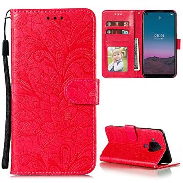Imagem de For Nokia 5.4 Lace Flower Embossing Pattern Horizontal Flip Leather Case with Holder & Card Slots & Wallet & Photo Frame