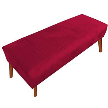 Imagem de Recamier Decorativo Quarto Sala Suede Hermes Vermelho