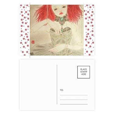 Imagem de Boneca, estilo chinês, aquarela, Natal, flor, comemoração, cartão postal de bênção