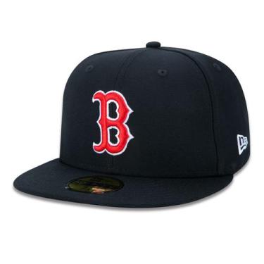 Imagem de Bone New Era 59Fifty Aba Reta Mlb Boston Red Sox Aba Reta Fitted Preto