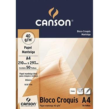 Imagem de Bloco Croquis Manteiga A4 40g/m², Canson, 66667046, 50 Folhas