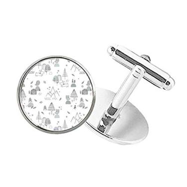 Imagem de DIYthinker Abotoaduras com clipe de botão redondo de pássaro e estrela de grama