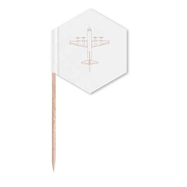 Imagem de Diagrama de Arma de Avião Art Déco, Presente Fashion Palito de Dente Bandeiras de Cupcake Picks Festa Celebração