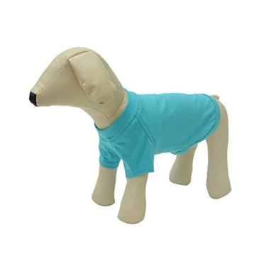 Imagem de Lovelonglong Roupas para animais de estimação fantasias para cães camiseta básica em branco camisetas para cães pequenos turquesa M