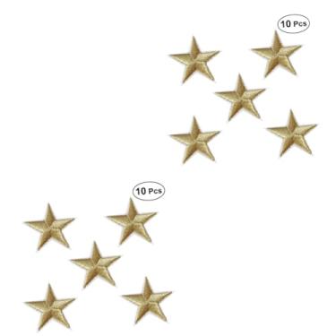 Imagem de Tofficu 20 Unidades remendos de estrela para roupas decoração dourada mochilas jaqueta preta acessórios de computador mancha estelar remendo para roupas bordado o ferro casaco