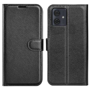 Imagem de Capa de telefone para Motorola Moto G54 versão da UE, capa de couro PU com suporte para cartão de crédito carteira fina flip com suporte capa protetora para Motorola G54 versão UE capa de telefone