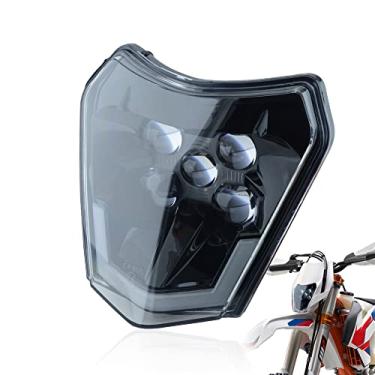 Imagem de fewfuss Farol de LED universal Dirt Bike - Kit de faróis LED para motocross - Farol central para Enduro ATV (apenas luz branca)