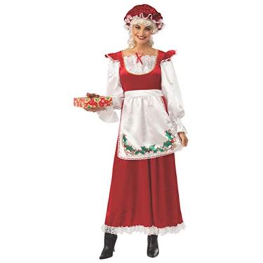 Imagem de Rubie's Vestido e chapéu para mulheres, fantasia de Papai Noel, Conforme mostrado., P