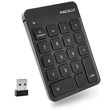 Imagem de Macally Teclado Numérico Sem Fio | Teclado Numérico | 10 Teclas Sem Fio Para Laptop, PC, Notebook, Superfície Cromada (2,4 G USB), Perfeito Para Entrada De Dados