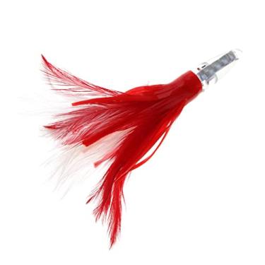 Imagem de Isca realista de saia de lula polvo de 14 cm para atum Marlin Wahoo | Olhos 3D | Ação de natação realista - vermelho e branco
