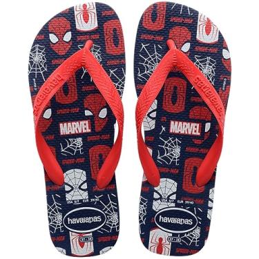 Imagem de Chinelo Top Marvel Logomania, Havaianas, Unissex, Sola e Tiras Tradicionais, Estampa Marvel, Marinha