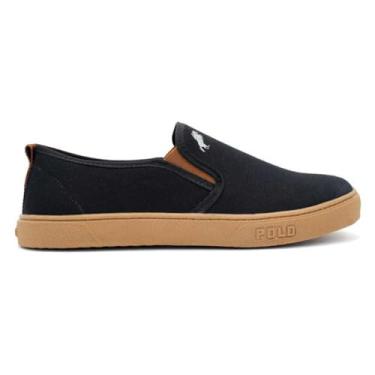 Imagem de Tênis Polo White Sapatênis Casual Slip On Masculino Leve (Preto, BR, Adulto, Numérico, 37)